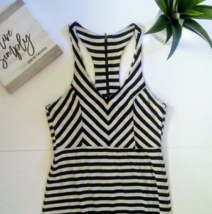 Monteau striped black and white long maxi dress M